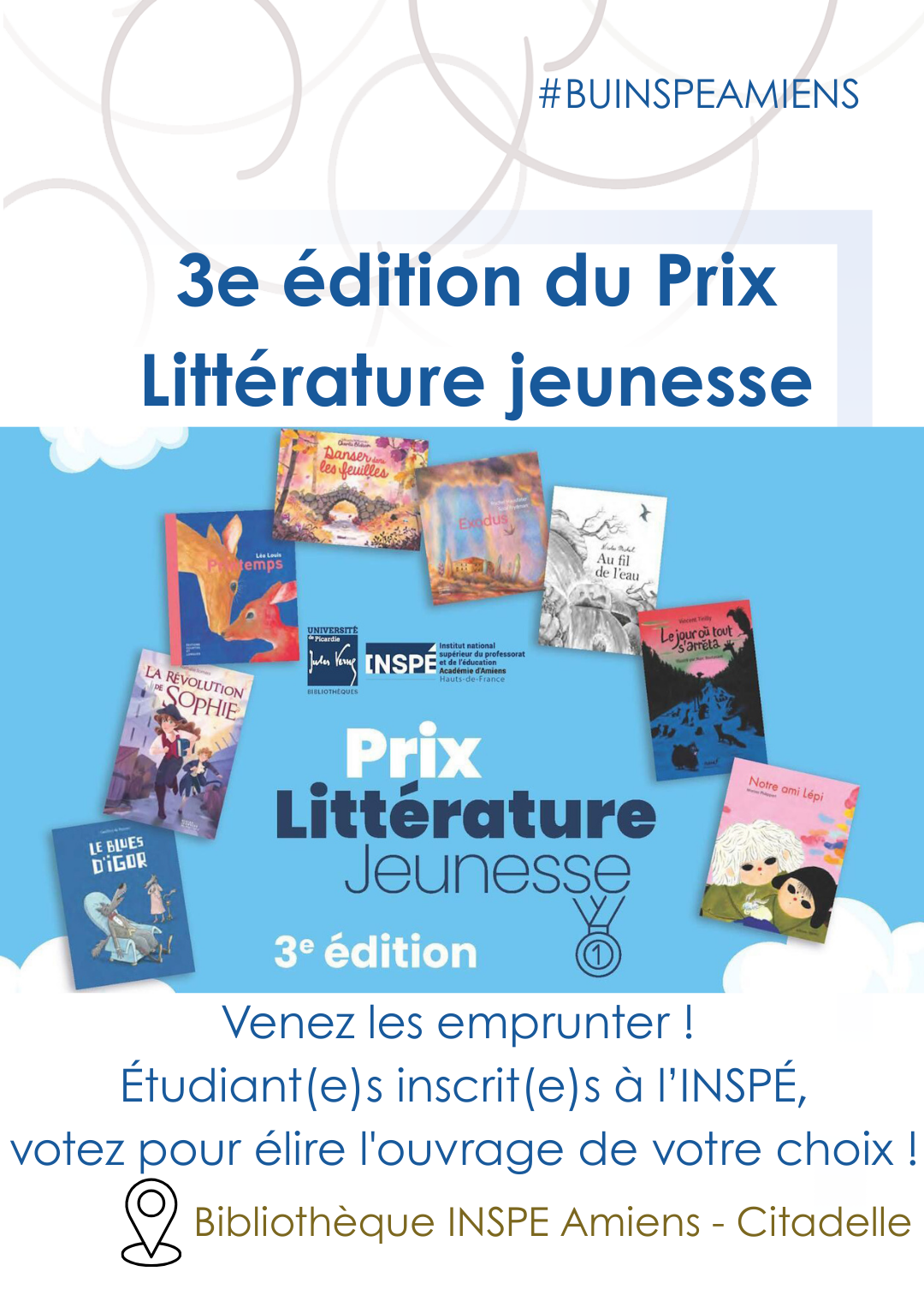 INSP&Eacute; Amiens / BU Citadelle : 3e &eacute;dition du Prix Litt&eacute;rature jeunesse