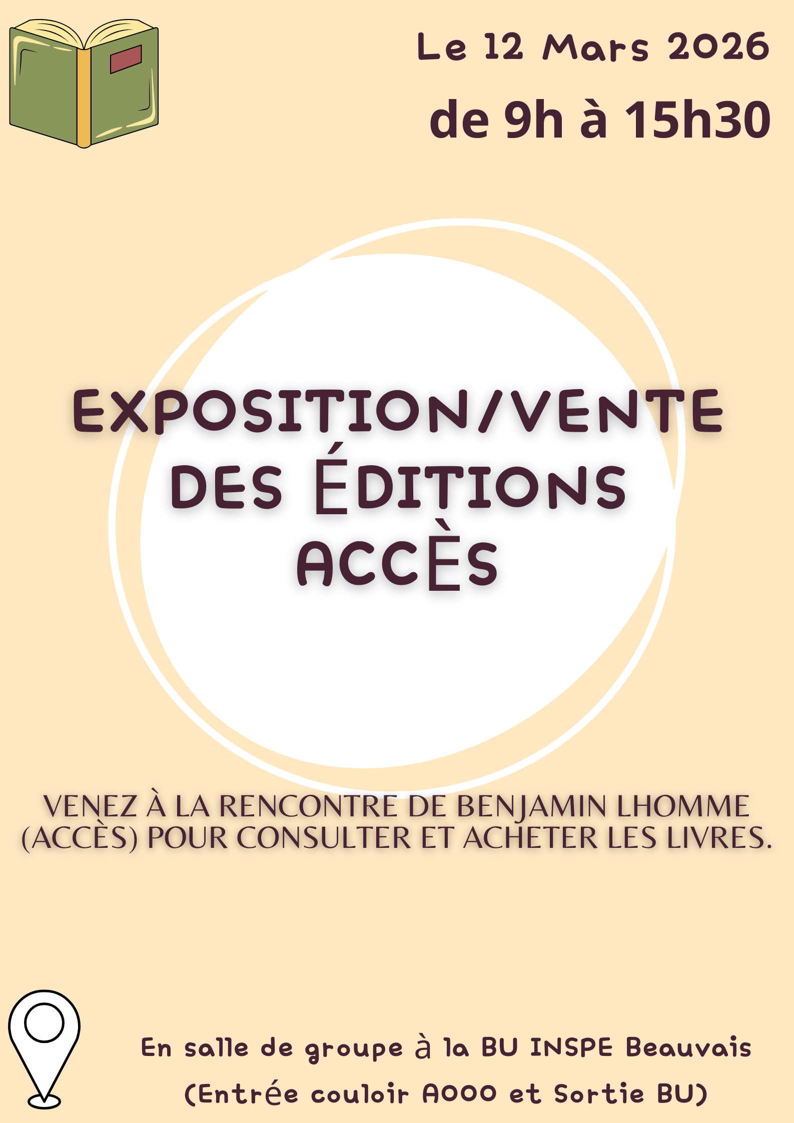 BU INSPE Beauvais : Exposition et vente des &eacute;ditions Acc&egrave;s