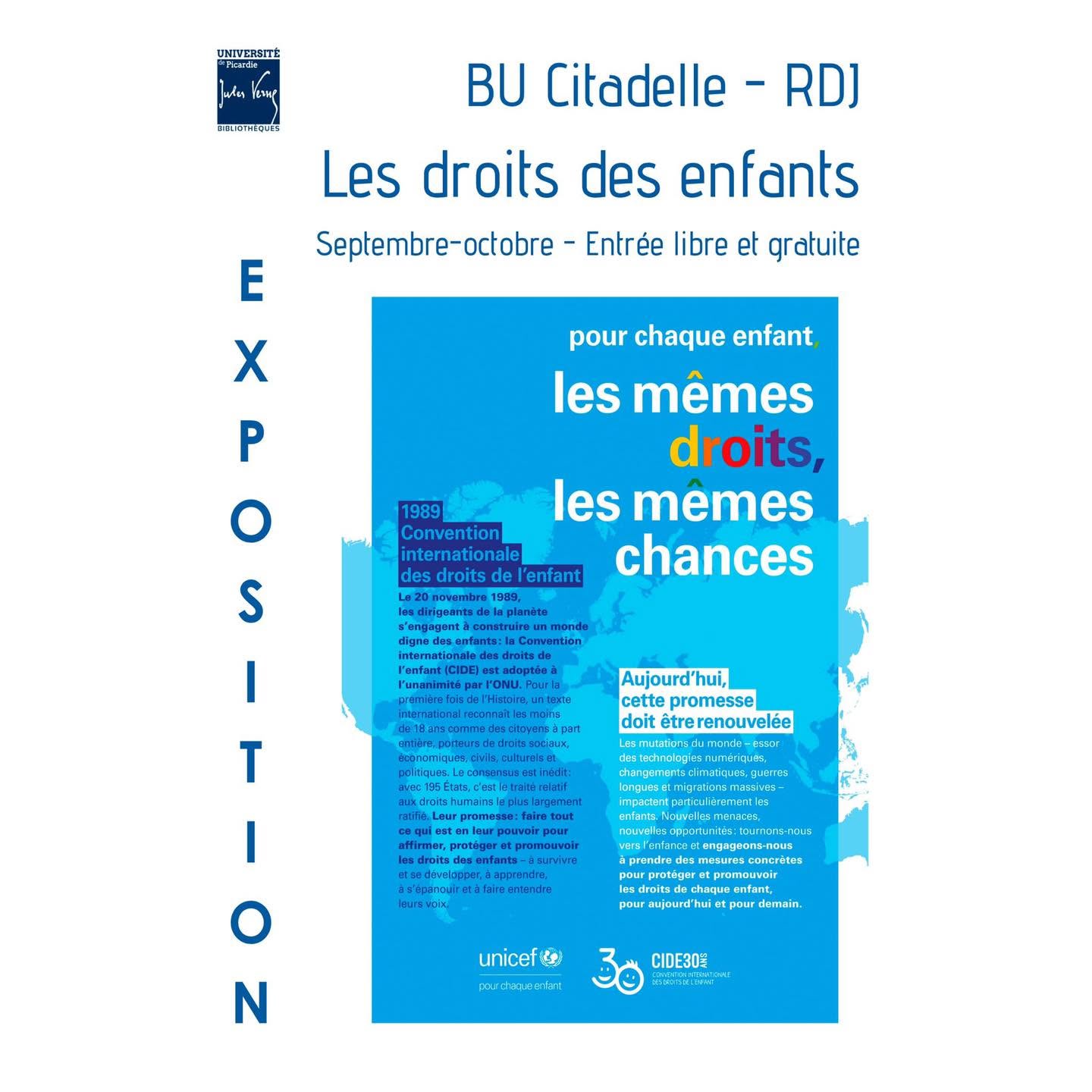 BU Citadelle : exposition "Les droits des enfants"