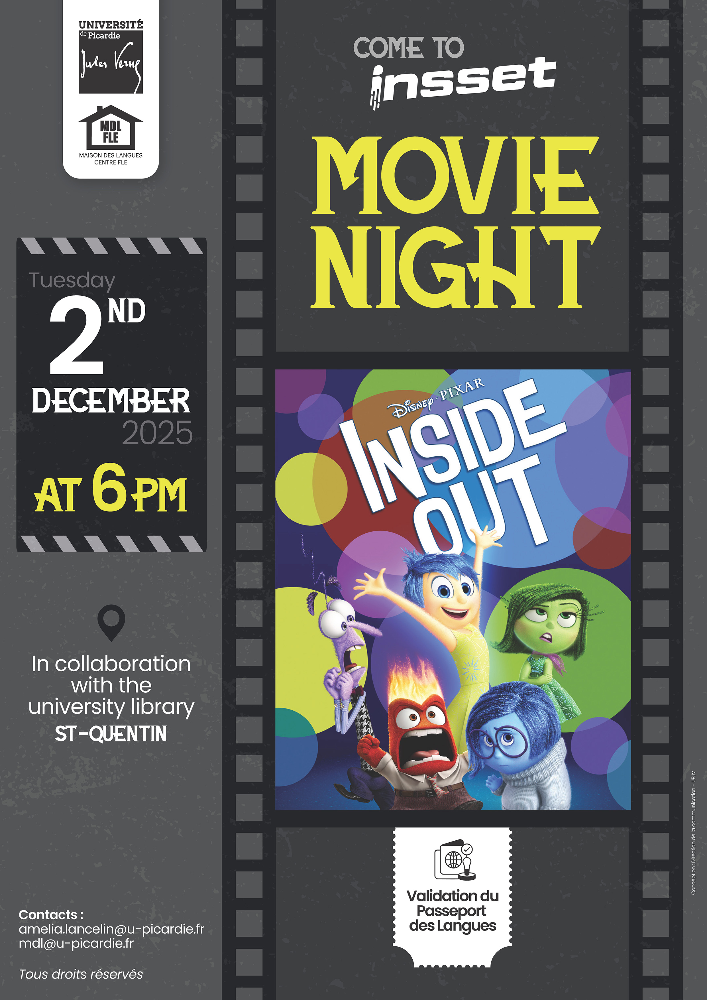 BU Saint-Quentin : Movie-Night 2 décembre