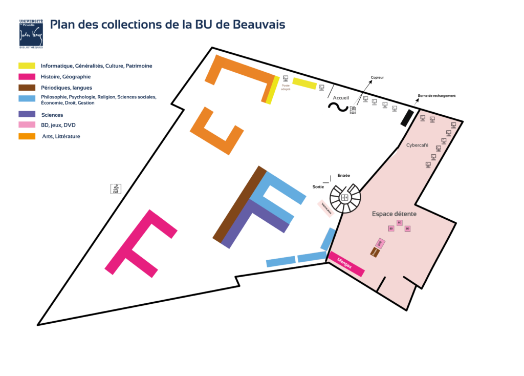 Plan de la bibliothèque universitaire de Beauvais