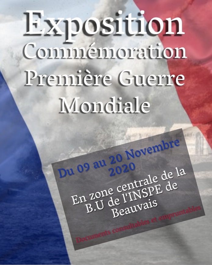 Affiche de l'exposition à la BU de l'INSPE de Beauvais pour le 11 novembre