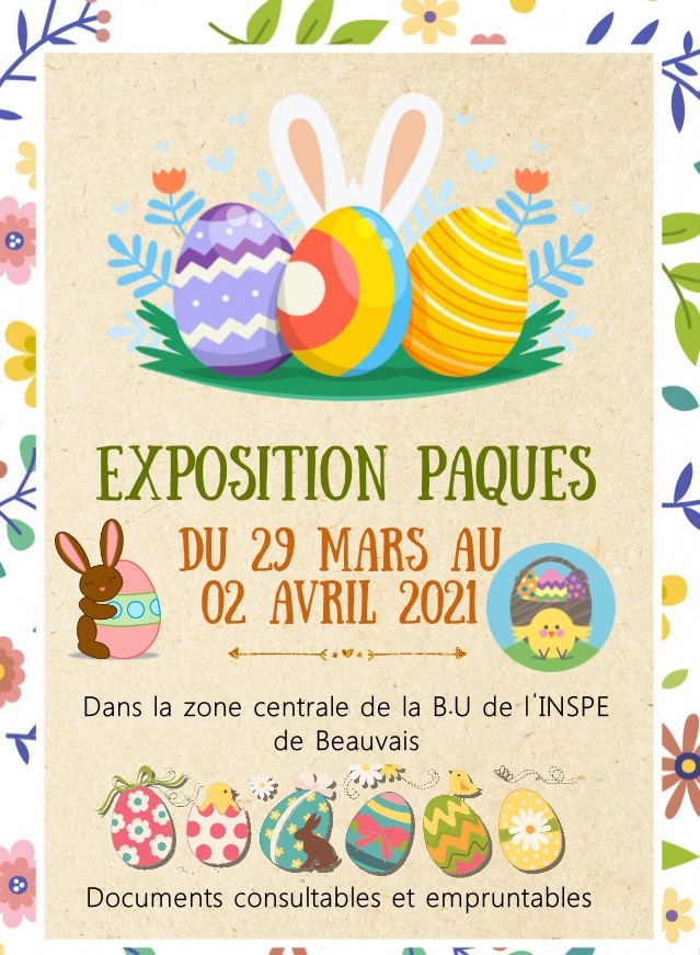 affiche BU inspé Beauvais sur exposition sur pâques