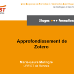 approfondissement zotero