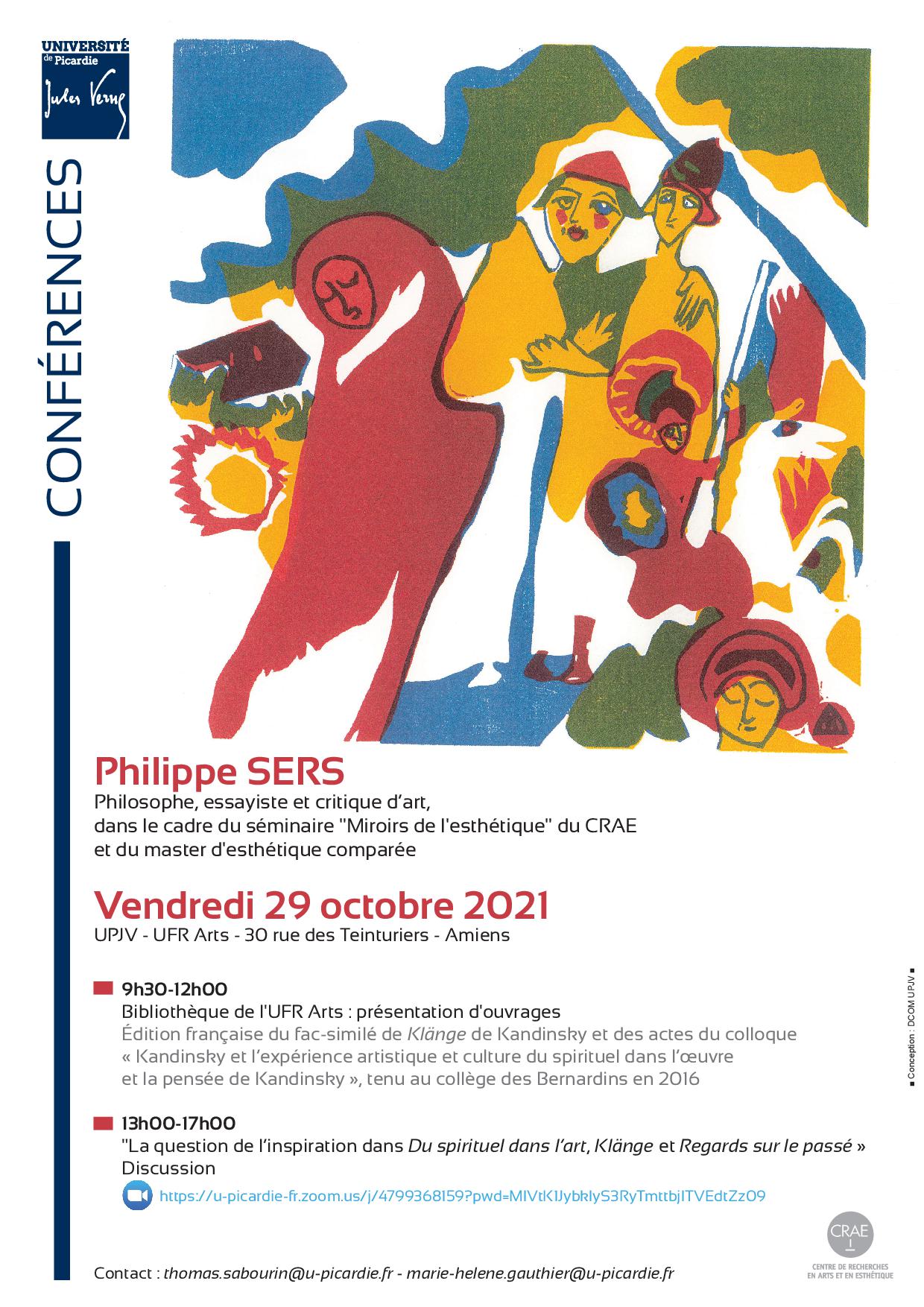 Affiche conférence BU Arts philippe SERS