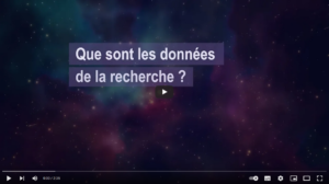 lien viédéo youtube vidéo Que sont les données de la recherche