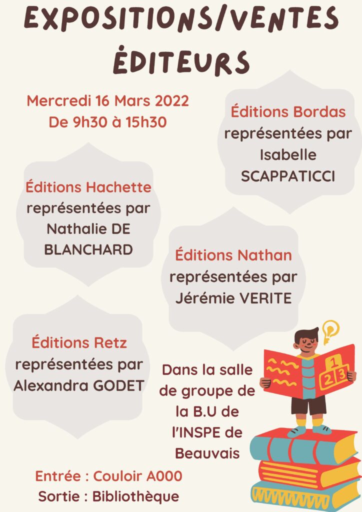 Expo vente des éditeurs à la BU de Beauvais mars 2022