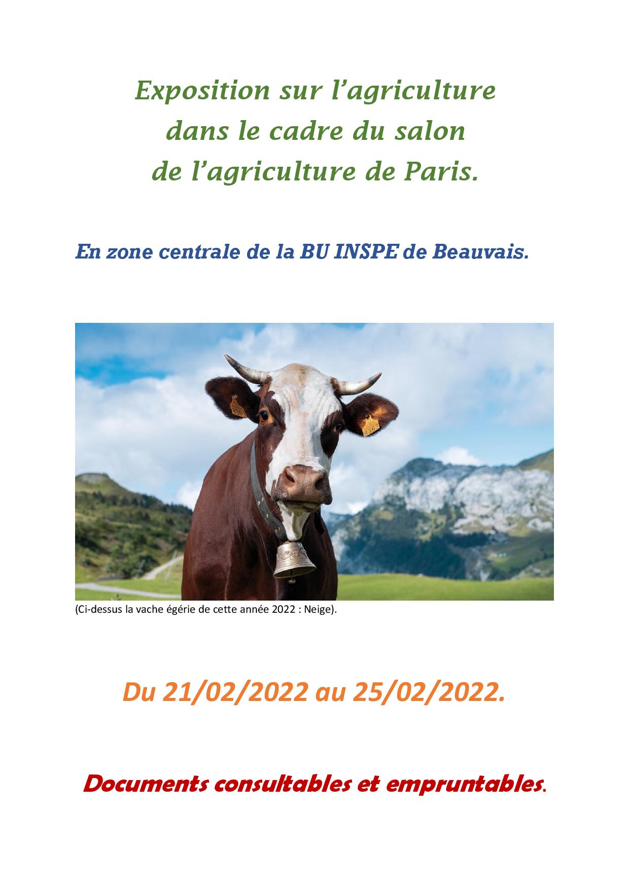 BU INSPE Beauvais : exposition d'ouvrages sur la thématique "Agriculture"