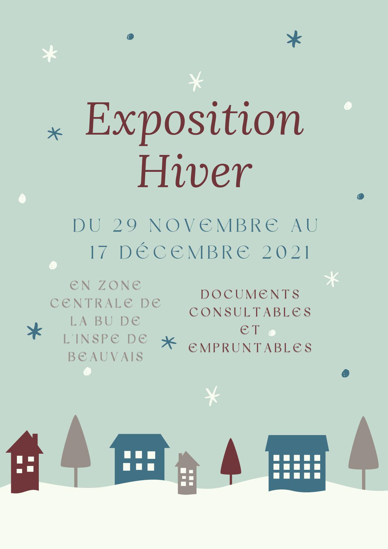 BU INSPE de Beauvais : exposition d'ouvrages sur la thématique de l'hiver