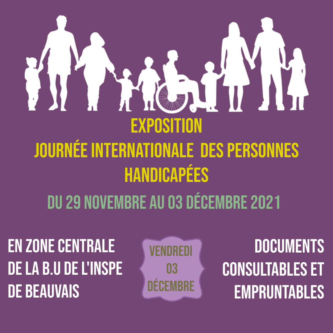 BU INSPE Beauvais : sélection d'ouvrages pour la journée des personnes handicapées 2021