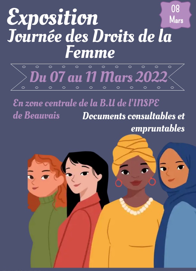 BU INSPE Beauvais : exposition d'ouvrages pour la journée des droits de la femme