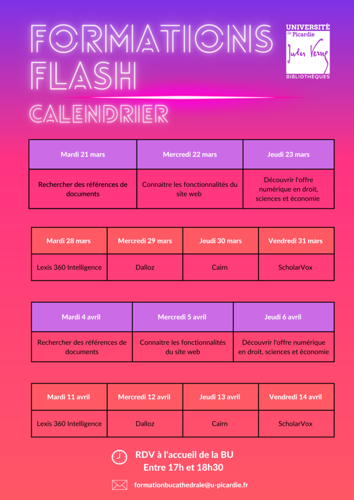 calendrier formations flash