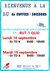 Calendrier des visites QLIO à la BU de Cuffies 2023.